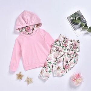 Baby Girls Boutique Floral Hoodie & Ruffle Butt Pants - Sz 6-12 mo